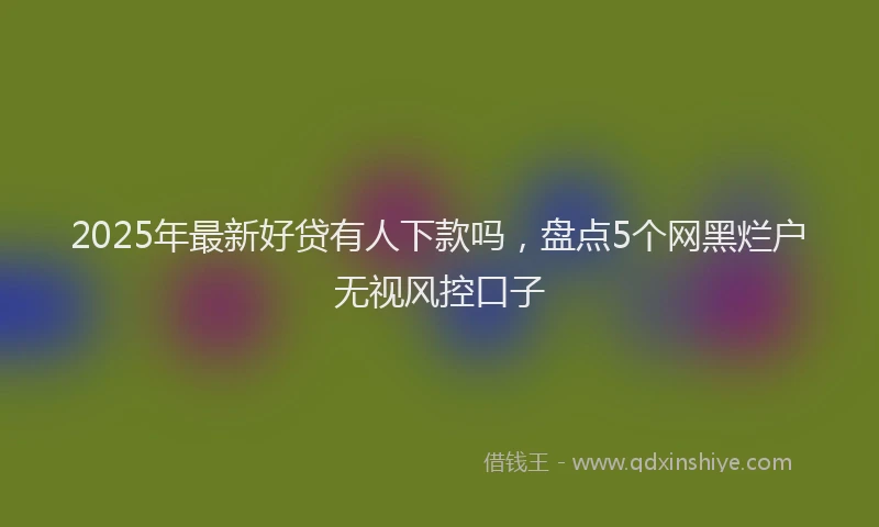 2025年最新好贷有人下款吗，盘点5个网黑烂户无视风控口子