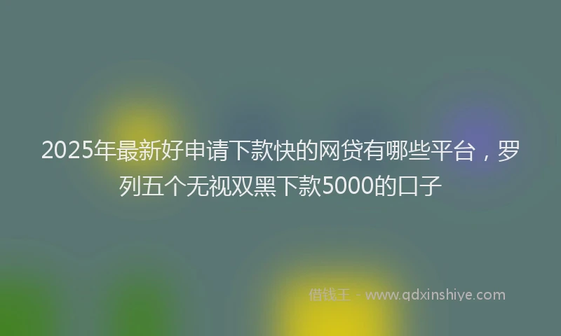 2025年最新好申请下款快的网贷有哪些平台，罗列五个无视双黑下款5000的口子