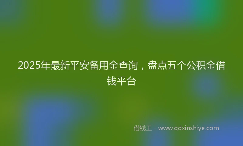2025年最新平安备用金查询，盘点五个公积金借钱平台