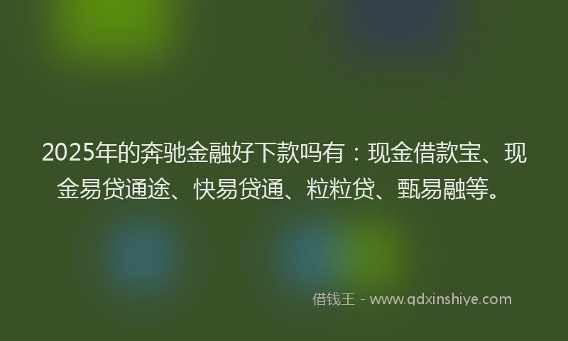 2025年的奔驰金融好下款吗有：现金借款宝、现金易贷通途、快易贷通、粒粒贷、甄易融等。