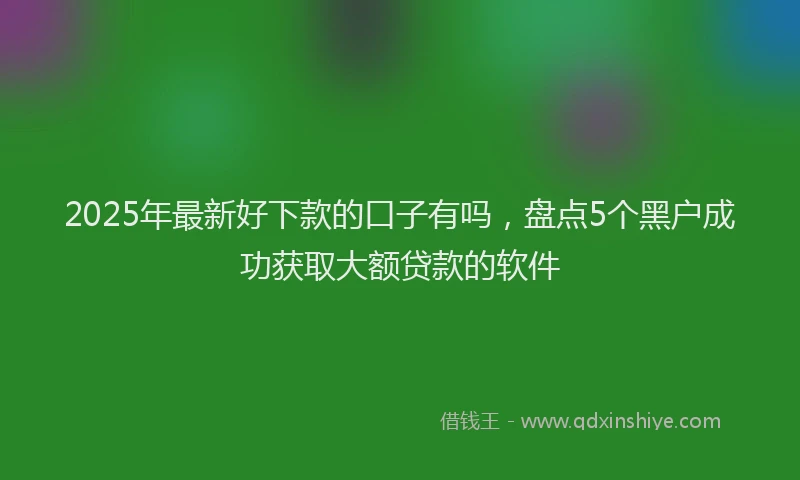 2025年最新好下款的口子有吗，盘点5个黑户成功获取大额贷款的软件