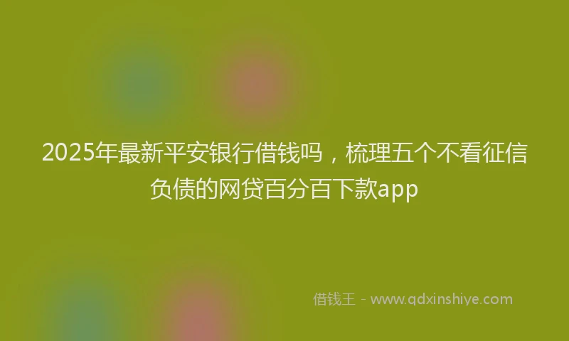 2025年最新平安银行借钱吗，梳理五个不看征信负债的网贷百分百下款app