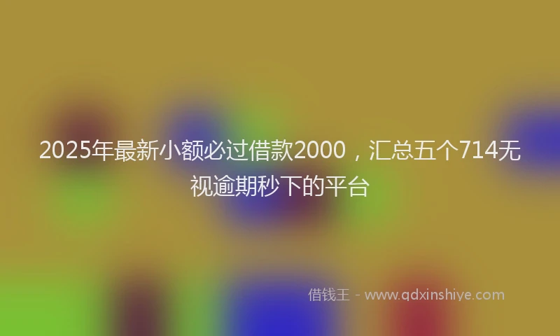 2025年最新小额必过借款2000，汇总五个714无视逾期秒下的平台