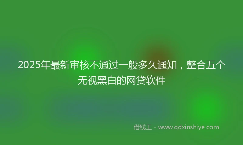 2025年最新审核不通过一般多久通知，整合五个无视黑白的网贷软件