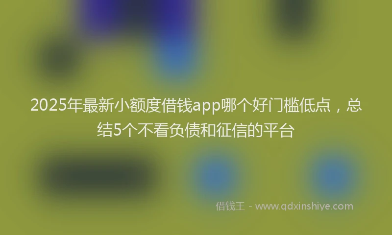 2025年最新小额度借钱app哪个好门槛低点，总结5个不看负债和征信的平台