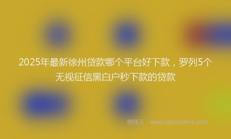 2025年最新徐州贷款哪个平台好下款，罗列5个无视征信黑白户秒下款的贷款