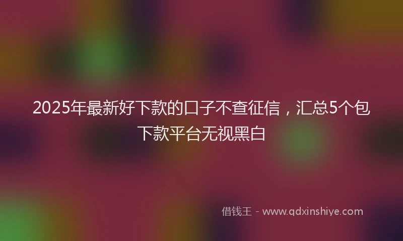 2025年最新好下款的口子不查征信，汇总5个包下款平台无视黑白