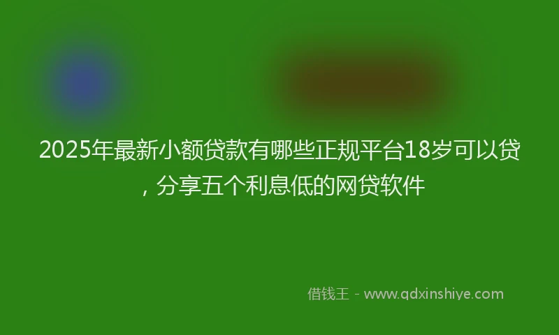 2025年最新小额贷款有哪些正规平台18岁可以贷，分享五个利息低的网贷软件