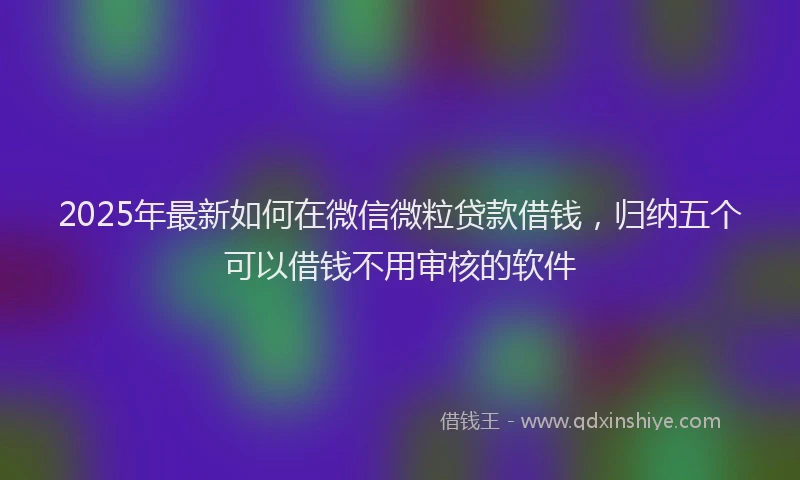 2025年最新如何在微信微粒贷款借钱，归纳五个可以借钱不用审核的软件