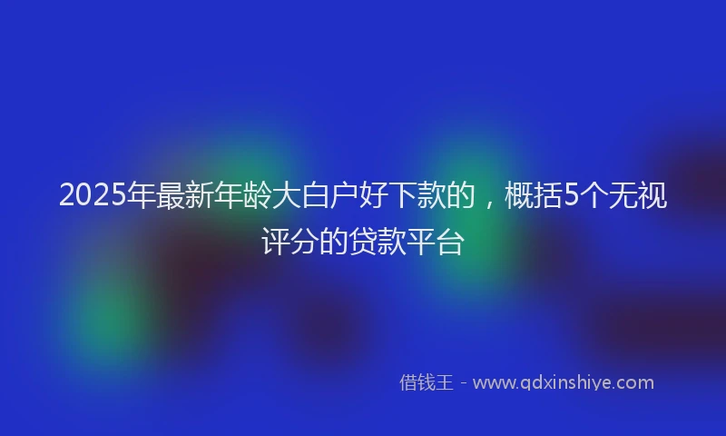 2025年最新年龄大白户好下款的，概括5个无视评分的贷款平台