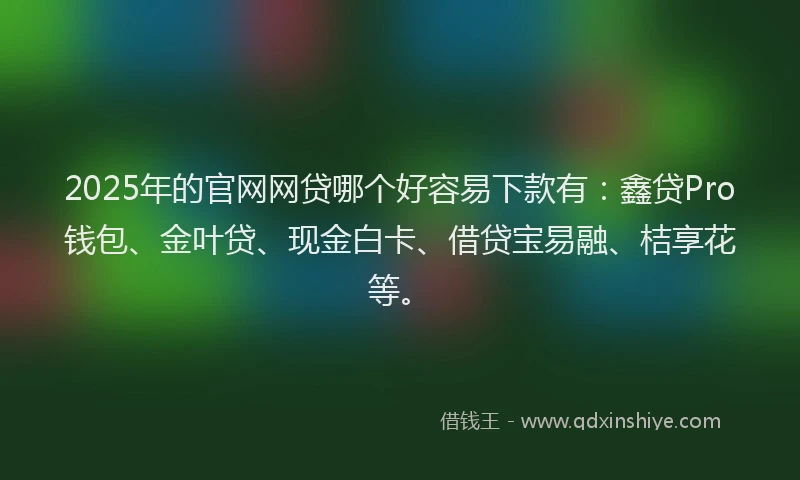 2025年的官网网贷哪个好容易下款有：鑫贷Pro钱包、金叶贷、现金白卡、借贷宝易融、桔享花等。