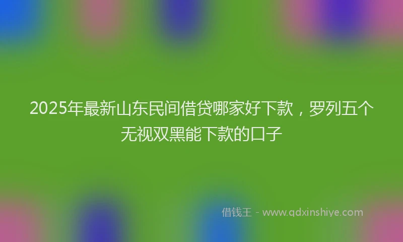 2025年最新山东民间借贷哪家好下款，罗列五个无视双黑能下款的口子