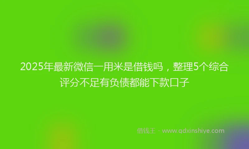2025年最新微信一用米是借钱吗，整理5个综合评分不足有负债都能下款口子