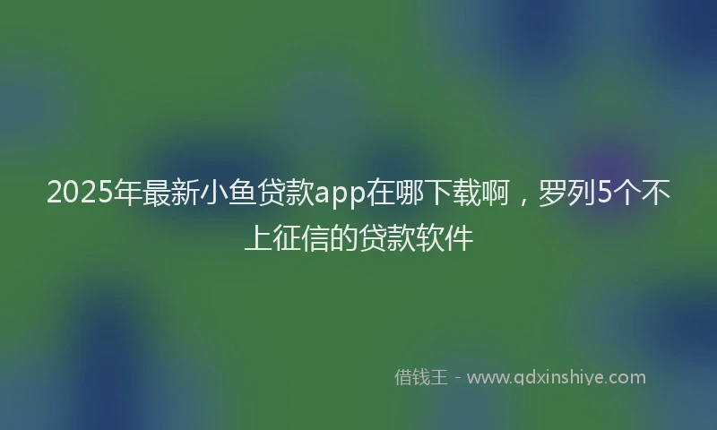 2025年最新小鱼贷款app在哪下载啊，罗列5个不上征信的贷款软件