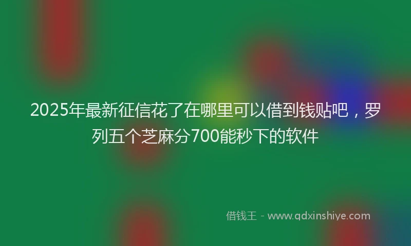 2025年最新征信花了在哪里可以借到钱贴吧，罗列五个芝麻分700能秒下的软件