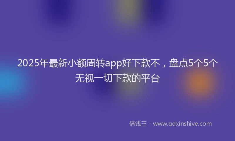 2025年最新小额周转app好下款不，盘点5个5个无视一切下款的平台