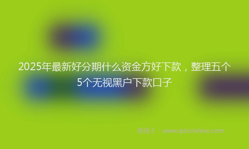 2025年最新好分期什么资金方好下款，整理五个5个无视黑户下款口子
