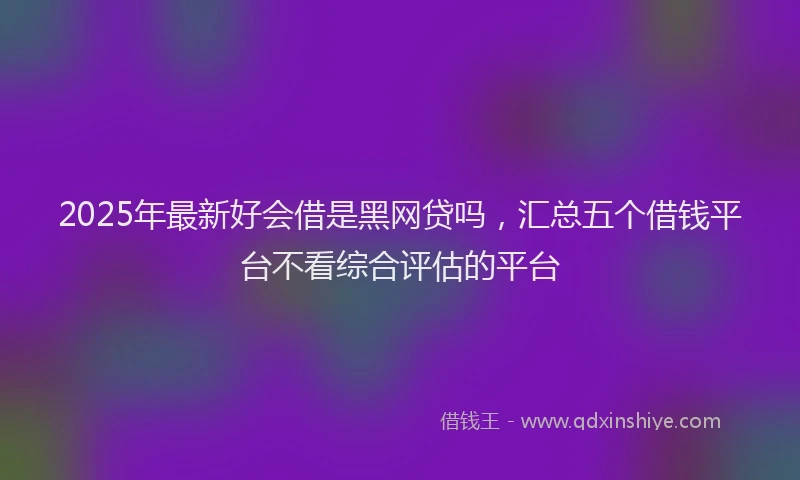 2025年最新好会借是黑网贷吗，汇总五个借钱平台不看综合评估的平台