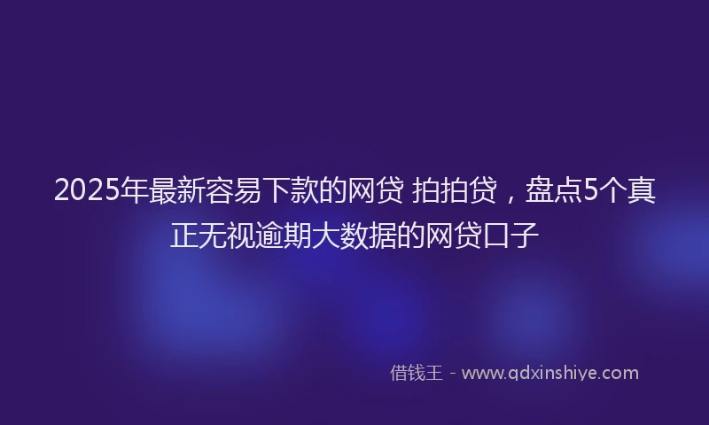 2025年最新容易下款的网贷 拍拍贷，盘点5个真正无视逾期大数据的网贷口子