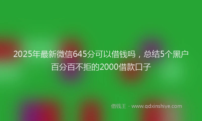 2025年最新微信645分可以借钱吗，总结5个黑户百分百不拒的2000借款口子
