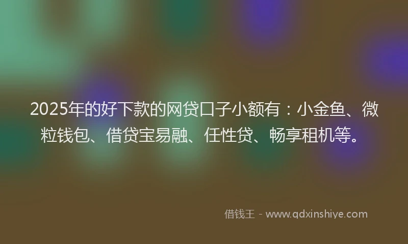 2025年的好下款的网贷口子小额有：小金鱼、微粒钱包、借贷宝易融、任性贷、畅享租机等。