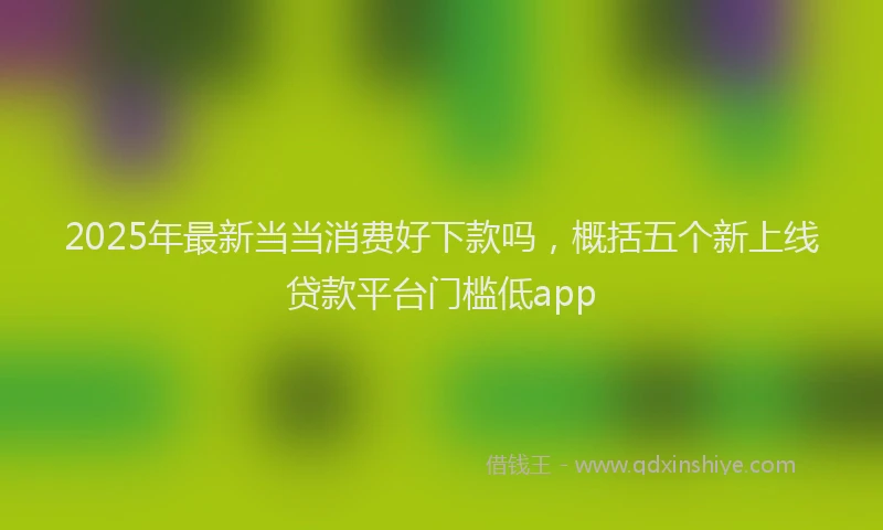 2025年最新当当消费好下款吗，概括五个新上线贷款平台门槛低app