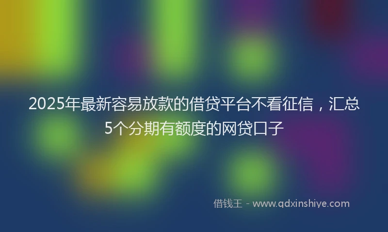 2025年最新容易放款的借贷平台不看征信，汇总5个分期有额度的网贷口子