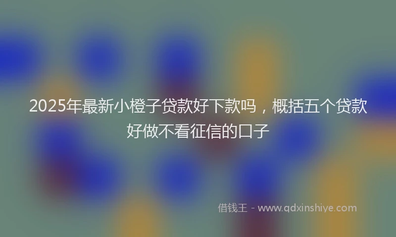 2025年最新小橙子贷款好下款吗，概括五个贷款好做不看征信的口子