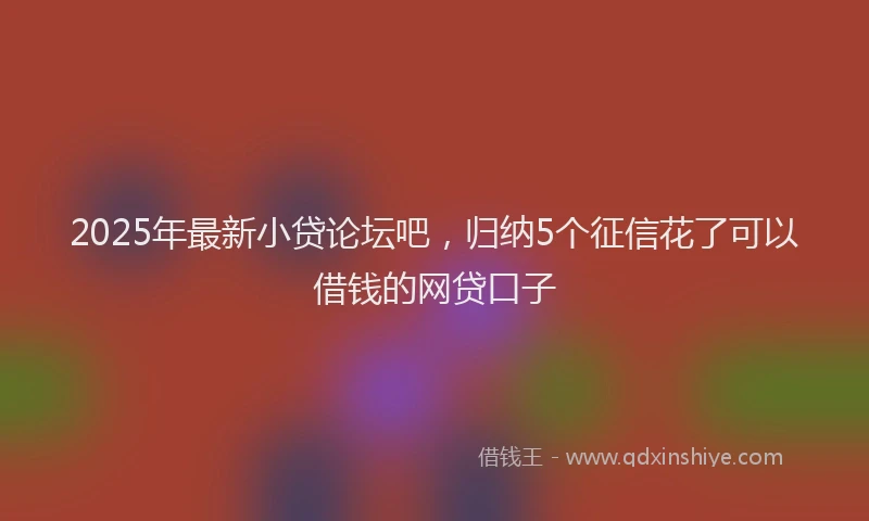 2025年最新小贷论坛吧，归纳5个征信花了可以借钱的网贷口子