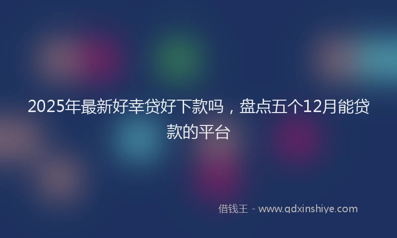 2025年最新好幸贷好下款吗，盘点五个12月能贷款的平台