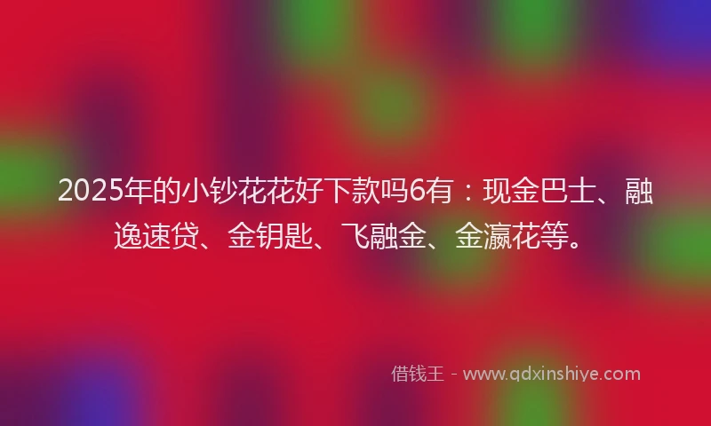 2025年的小钞花花好下款吗6有：现金巴士、融逸速贷、金钥匙、飞融金、金瀛花等。