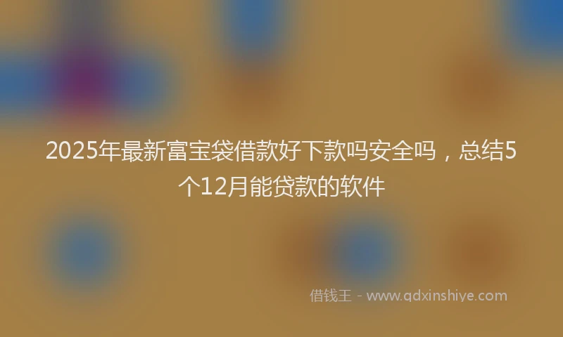 2025年最新富宝袋借款好下款吗安全吗，总结5个12月能贷款的软件