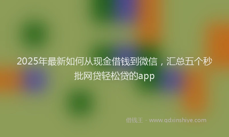 2025年最新如何从现金借钱到微信，汇总五个秒批网贷轻松贷的app
