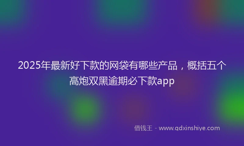 2025年最新好下款的网袋有哪些产品，概括五个高炮双黑逾期必下款app