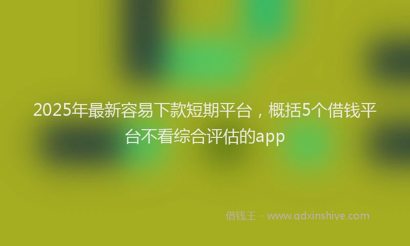 2025年最新容易下款短期平台，概括5个借钱平台不看综合评估的app