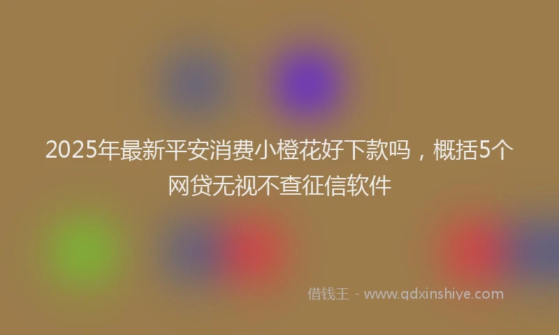 2025年最新平安消费小橙花好下款吗，概括5个网贷无视不查征信软件