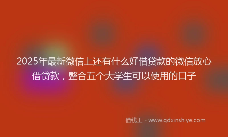 2025年最新微信上还有什么好借贷款的微信放心借贷款，整合五个大学生可以使用的口子