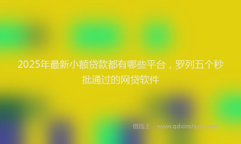 2025年最新小额贷款都有哪些平台，罗列五个秒批通过的网贷软件
