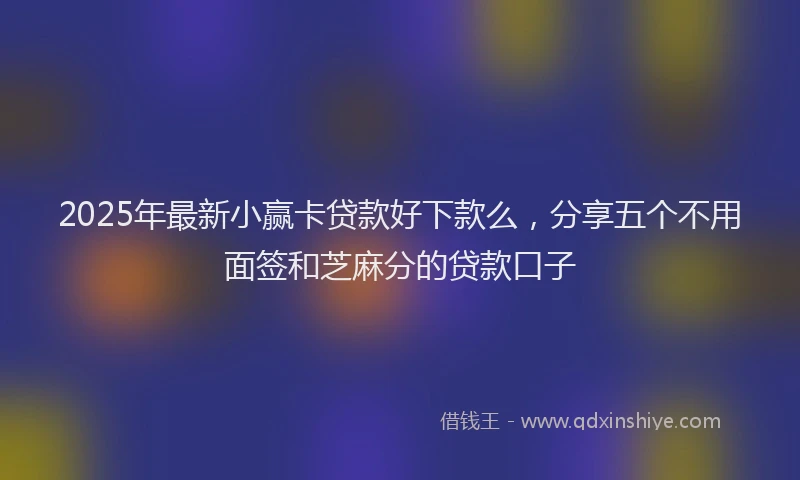 2025年最新小赢卡贷款好下款么，分享五个不用面签和芝麻分的贷款口子