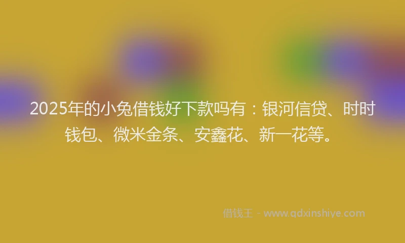 2025年的小兔借钱好下款吗有：银河信贷、时时钱包、微米金条、安鑫花、新一花等。