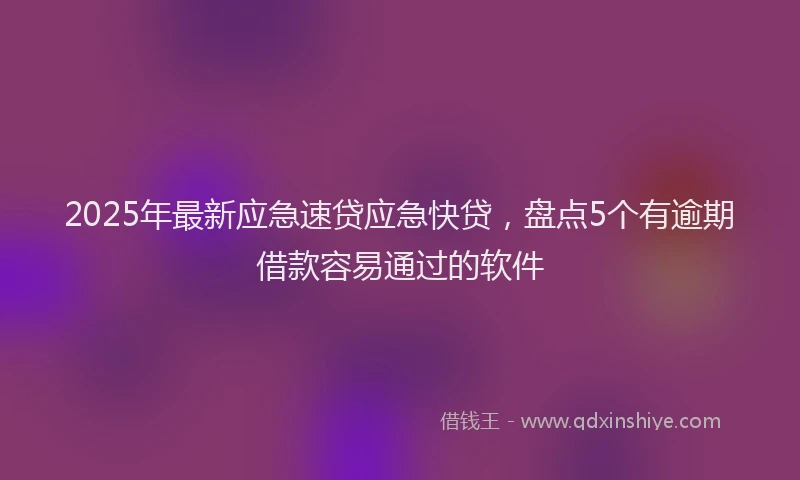 2025年最新应急速贷应急快贷，盘点5个有逾期借款容易通过的软件