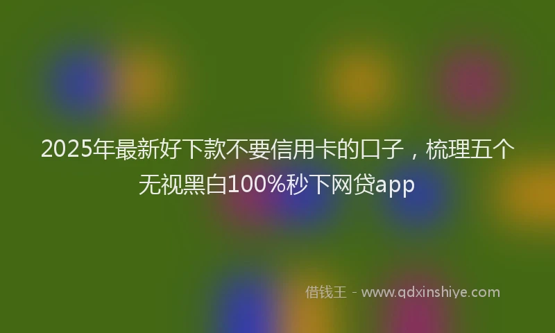 2025年最新好下款不要信用卡的口子，梳理五个无视黑白100%秒下网贷app
