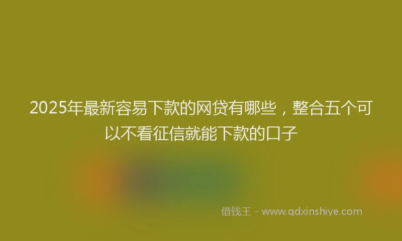 2025年最新容易下款的网贷有哪些，整合五个可以不看征信就能下款的口子