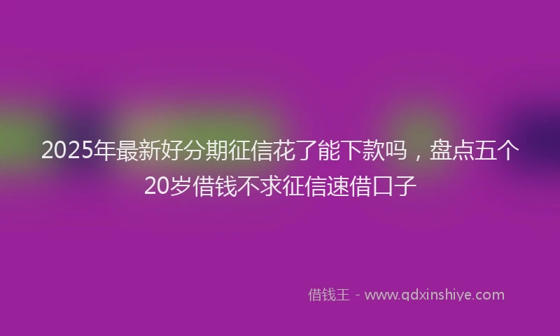 2025年最新好分期征信花了能下款吗，盘点五个20岁借钱不求征信速借口子