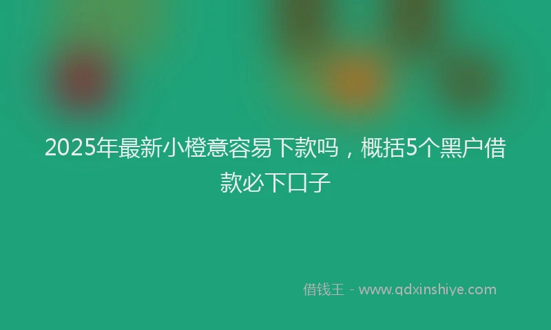 2025年最新小橙意容易下款吗，概括5个黑户借款必下口子