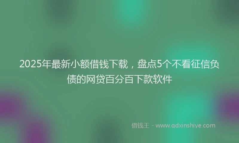 2025年最新小额借钱下载，盘点5个不看征信负债的网贷百分百下款软件
