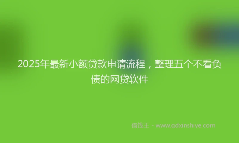 2025年最新小额贷款申请流程，整理五个不看负债的网贷软件