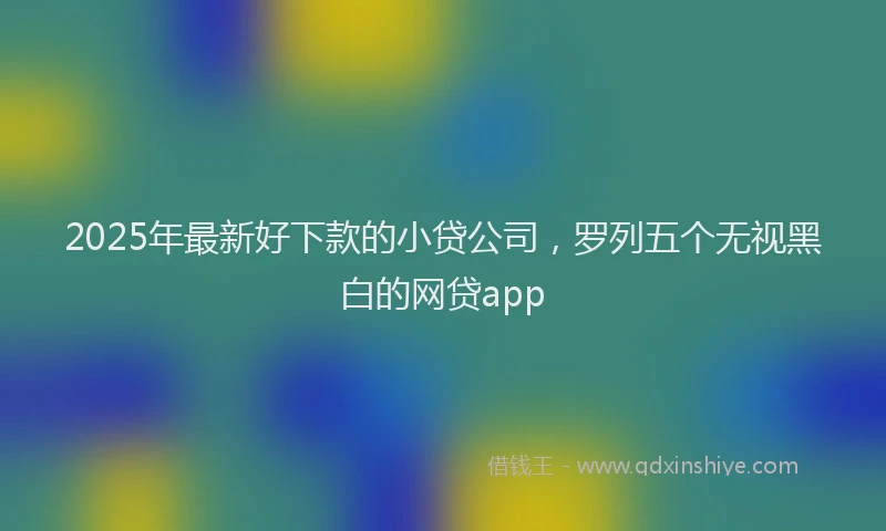 2025年最新好下款的小贷公司，罗列五个无视黑白的网贷app