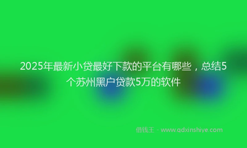 2025年最新小贷最好下款的平台有哪些，总结5个苏州黑户贷款5万的软件