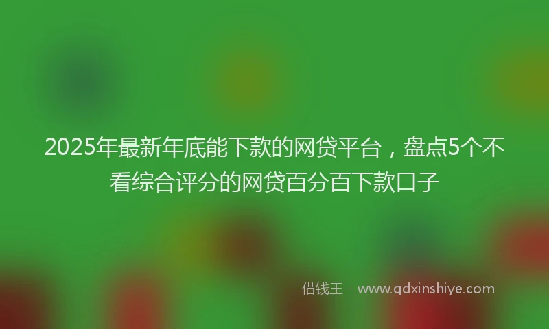 2025年最新年底能下款的网贷平台，盘点5个不看综合评分的网贷百分百下款口子